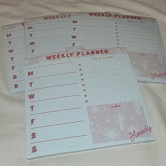 4 Packs Weekly Planner Sheets