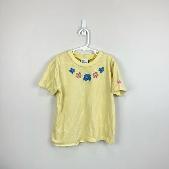 Vintage OshKosh B'gosh Yellow Flower Tee 6 USA