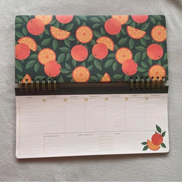 NWOT Citrus Themed Weekly Planner, 2 yrs/104 weeks