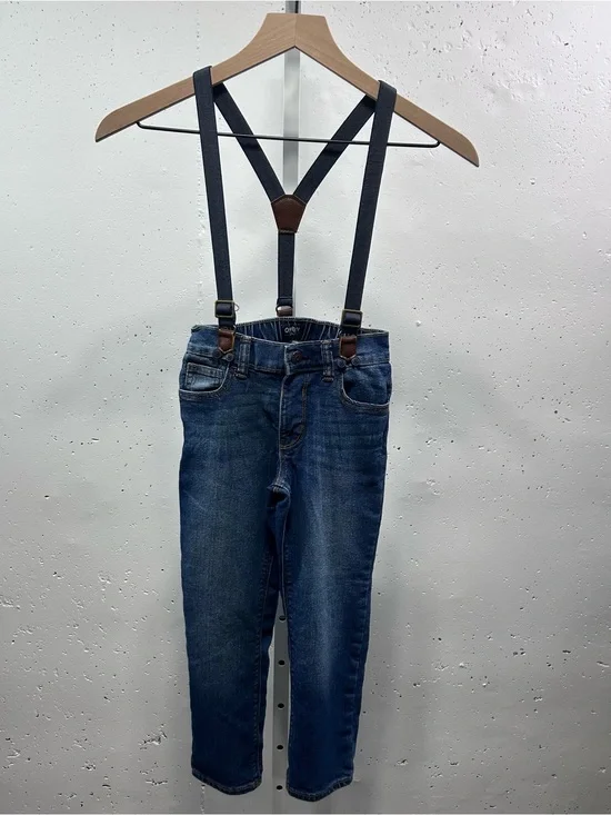 Oshkosh B'gosh Boys Denim Suspender Pants 5T