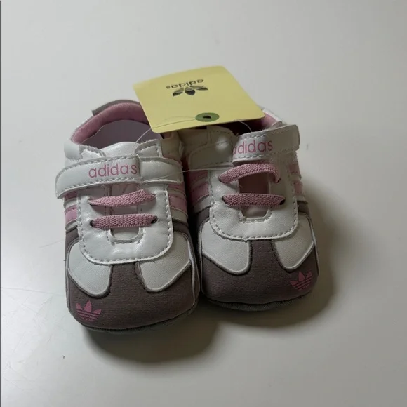 adidas White, Pink and Brown Baby Walker Shoes