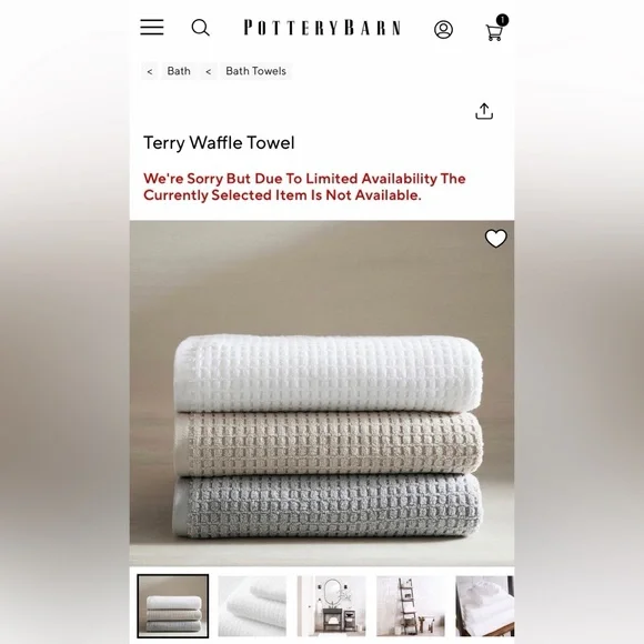 Pottery Barn Waffle Textured Hand Towels, Taupe, Set of 2, NEW