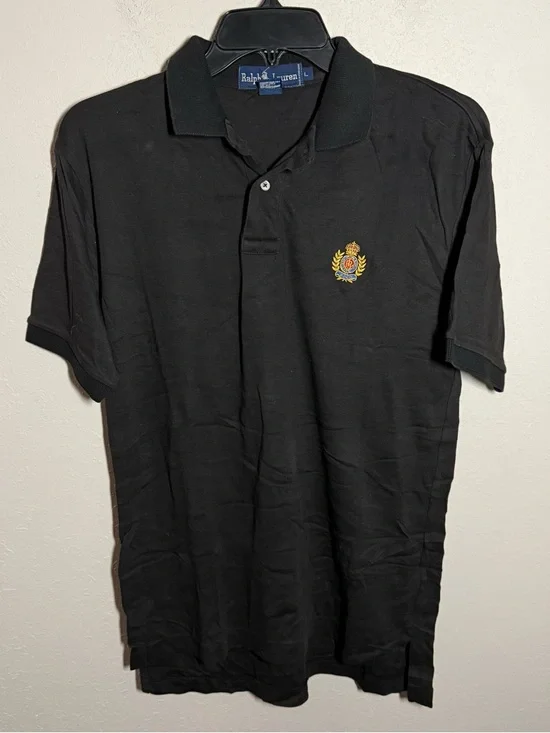 Men’s L Black Ralph Lauren Retro Preppy Lightweight Business Casual Polo Shirt