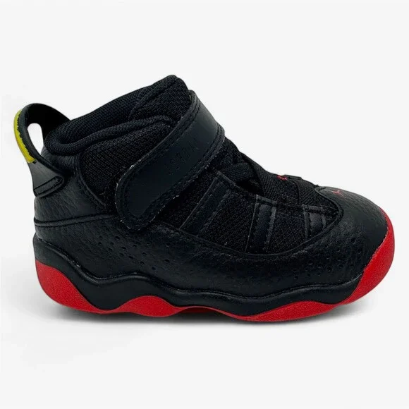 Jordan 6 Rings TD Black University Red White Baby Toddler Size 8 Sneaker