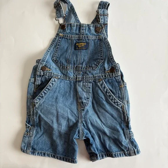 Oshkosh Bgosh‎ 18M Denim Shortalls Y2K Carpenter Blue Jean Overalls Medium Wash