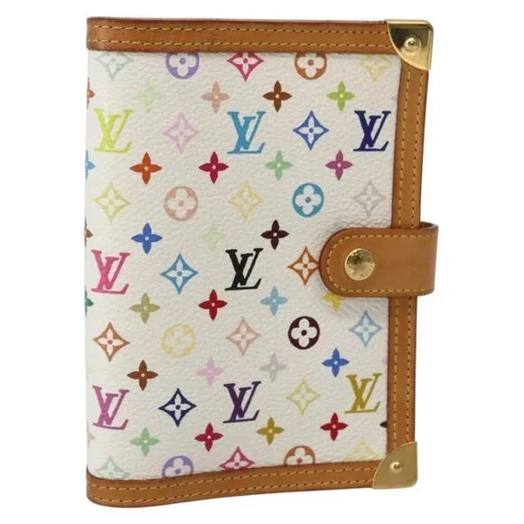 LOUIS VUITTON Multicolor Agenda PM Day Planner Cover White R21074 Auth BA5597