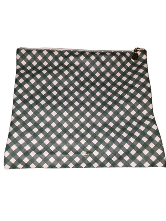 Emily Ley white and green gingham planner pouch.