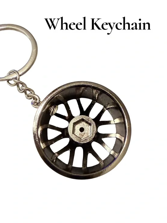 Brand New Black Wheel Rim Novelty Keychain Car Enthusiast Gift
