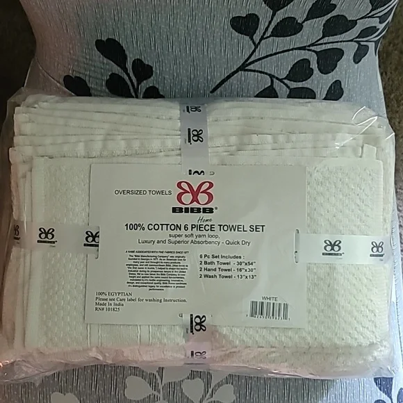 100%COTTON 6 PIECE TOWEL SET