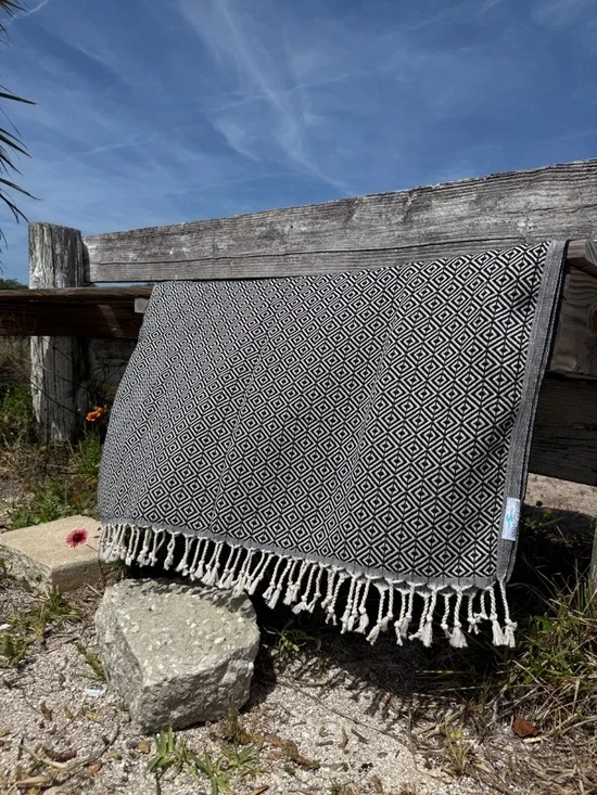 Sandbar Rag Black — Salt Rag™ Sand-Resistant Turkish Beach Towel