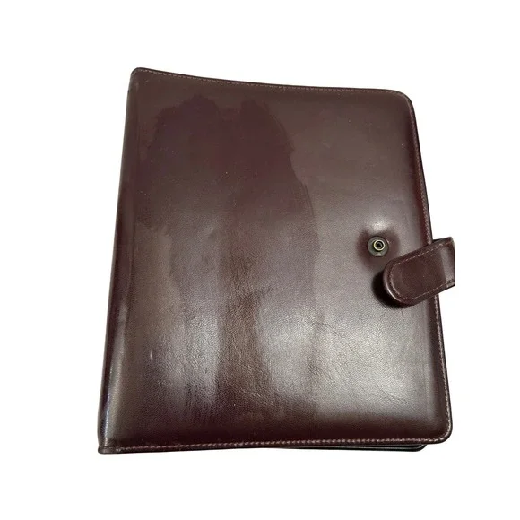 Rolodex Personal Organizer 9.5x8 Brown Faux Leather 3 Ring Binder Planner Unisex