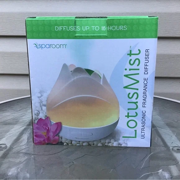 SPAROOM Ultrasonic Fragrance Diffuser ‘Lotus Mist’ + Essential Oils, All EUC!