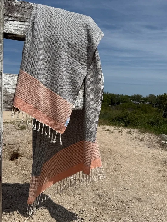 Angler Rag Orange — Salt Rag™ Sand-Resistant Turkish Beach Towel