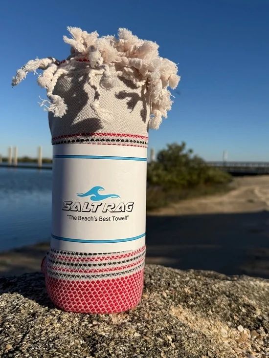 Angler Rag Red — Salt Rag™ Sand-Resistant Turkish Beach Towel