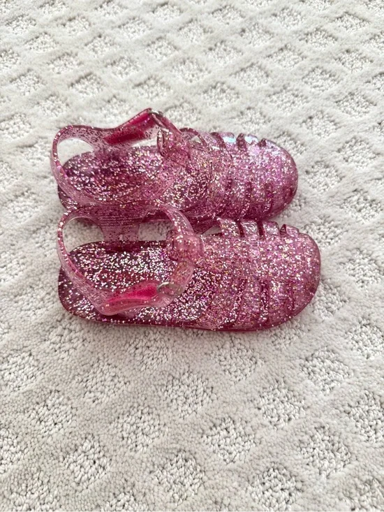 OshKosh B'gosh Glitter Pink Jelly Sandals. 8US