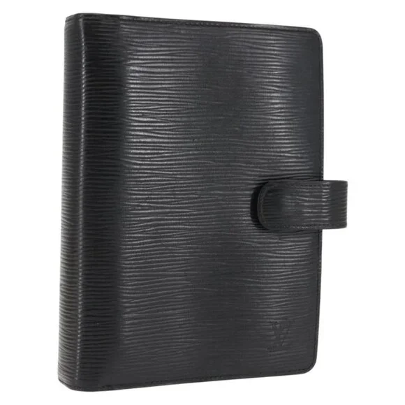 LOUIS VUITTON Epi Agenda MM Day Planner Cover Black R20042 LV Auth am9288