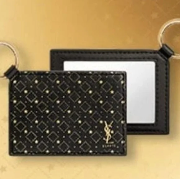 YSL Yves Saint Laurent Black and Gold Card Holder