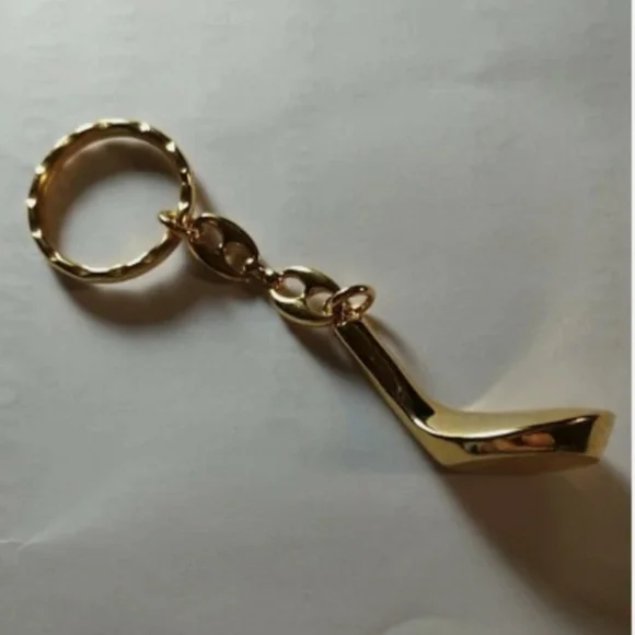 Golf Club Key ring Gold NWOT