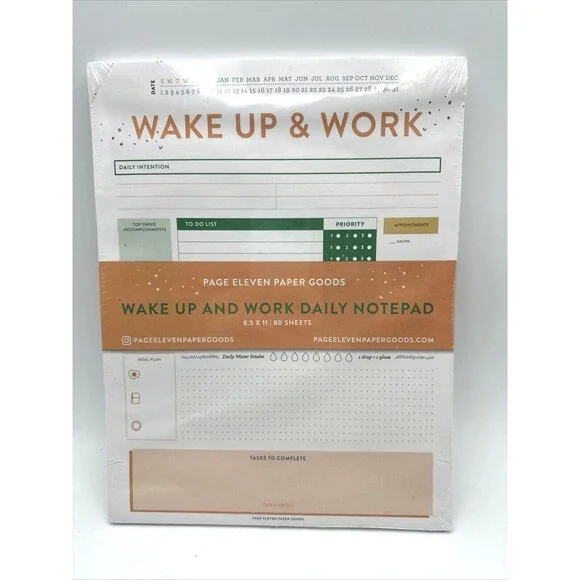 Wake Up And Work Daily Notepad Planner 8.5