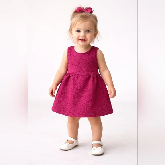 Oshkosh 18 Month Quilted Floral Textured Sleeveless Dress