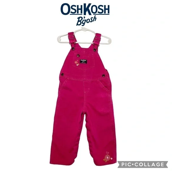 OshKosh B’gosh Vintage Embroidered pink Overalls