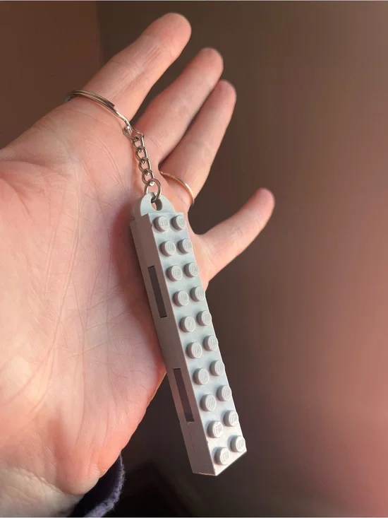 Lego Gray and Black Brick Keychain - Handmade