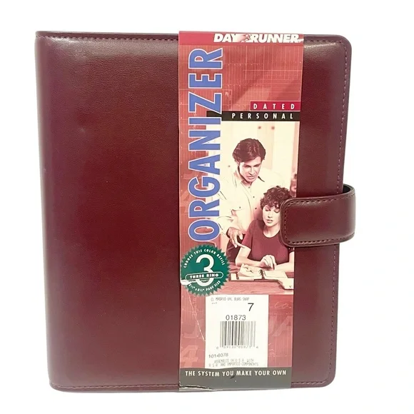 Vintage‎ Dayrunner Planner Notebook Burgundy 10”x8” Full Zip NEW Classic