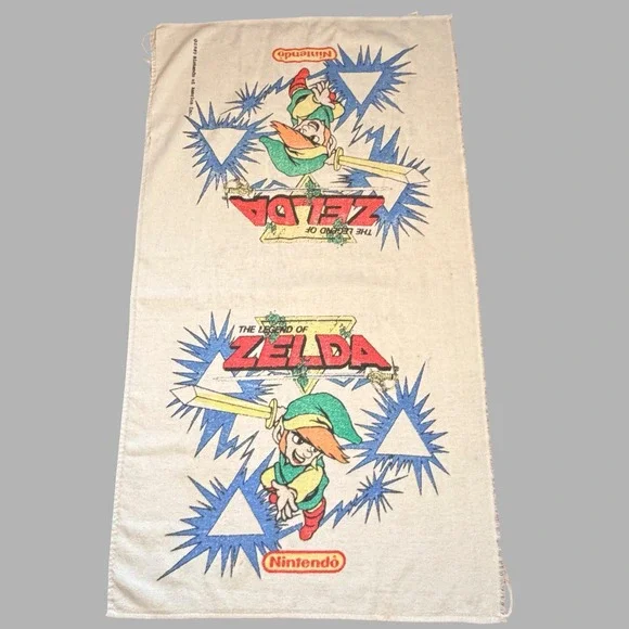Rare 1989 Legend of Zelda Beach Towel Vintage Nintendo NES Link Decor Retro 80s‎