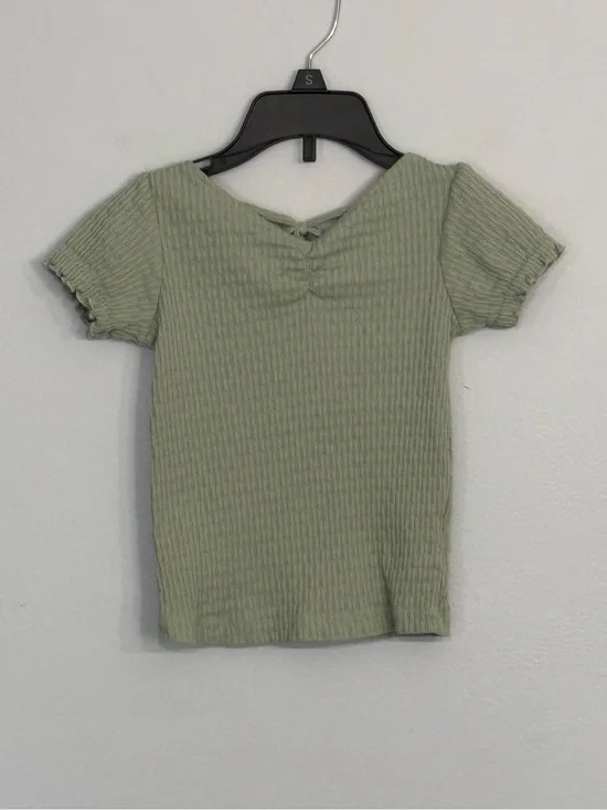 OshKosh B’Gosh Light Sage Ribbed Short Sleeve Summer Casual Top Toddler Girls 3T