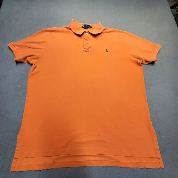 Ralph Lauren Polo Shirt Mens XL Orange Short Sleeve Pony