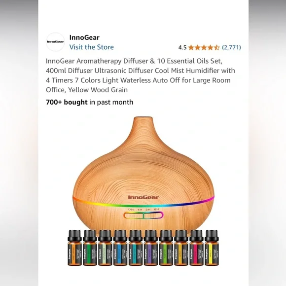 InnoGear Wood Grain Essential Oil Diffuser