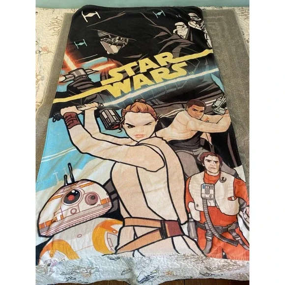 Star Wars Beach Towel Rey BB8 Kylo Ren Adults or Kids Bath Pool Towel Disney