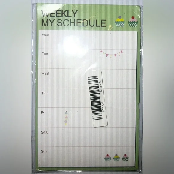 $1 Green Weekly Schedule Planner $1 WITH ANY $10 ORDER OR MORE
