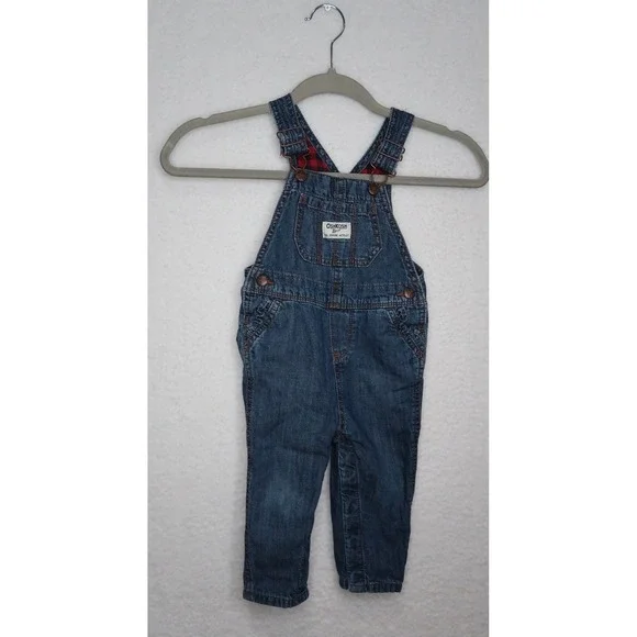 Oshkosh Infant Unisex Denim Overalls Sz 18M Casual Outdoor Vacation Utility‎