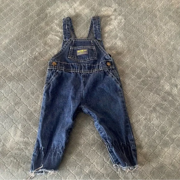 VTG OshKosh B'gosh Baby‎ Denim Overalls Genuine Article 18M Blue Size Unknown