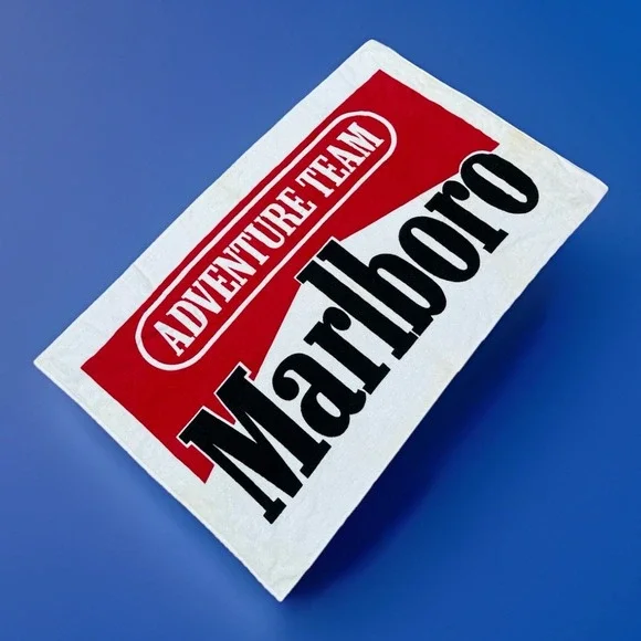 Marlboro Adventure Team Beach Towel 56x35 OSFA Vintage 90s Summer Terry Cloth