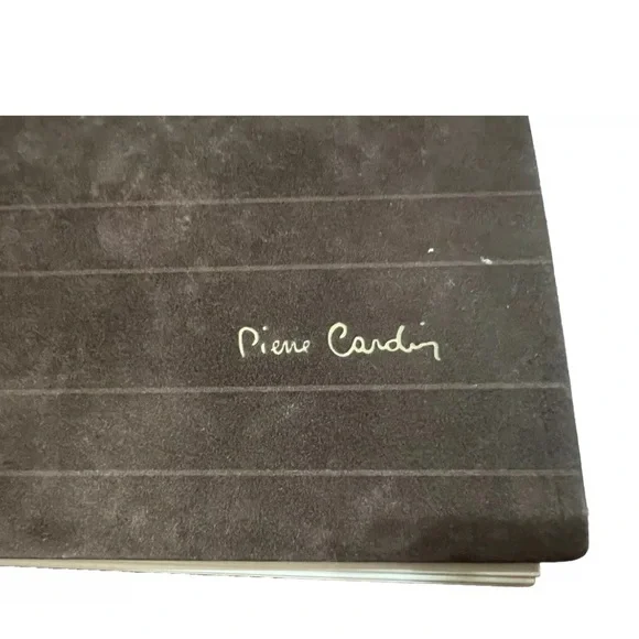 Vtg Weekly Planner Brown Suede Notebook PIERRE CARDIN Made In Italy Business