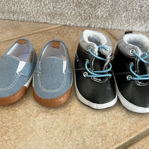 Baby Shoes Set - Denim and Black