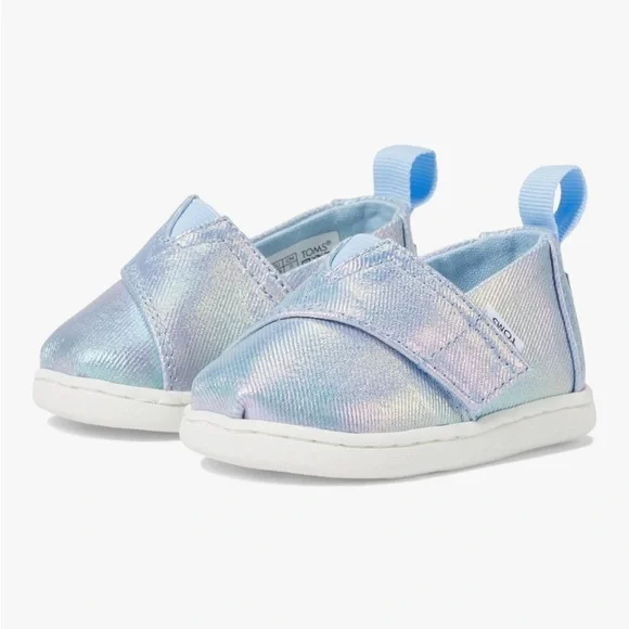 Tiny Shiny Baby TOM’S Shoes—Alpargata Multi Iridescent Canvas, Size 5