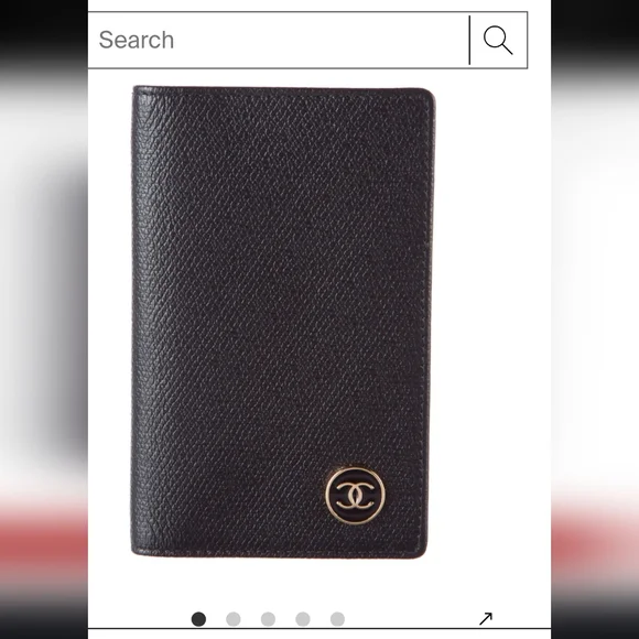 Chanel Card Holder In Black Leather