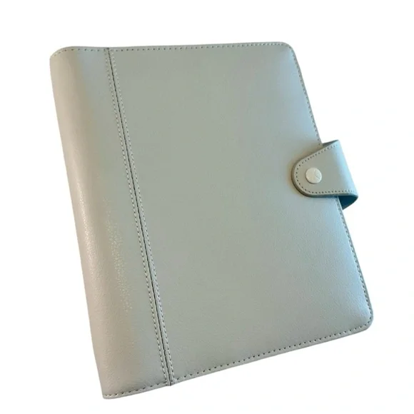 Kikki.k Signature Planner Leather A5 Large GRAY with White Rings, Agenda
