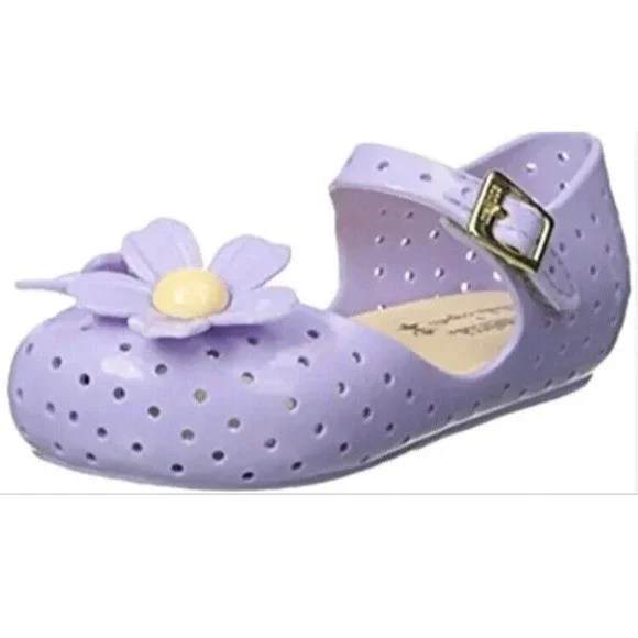auth New mini Melissa shoes Daisy perforated shoes 5 , purple girls sandels
