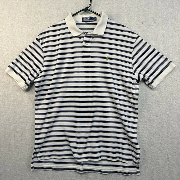 Polo‎ by Ralph Lauren Polo Shirt Men's Large Casual Striped Short Sleeve Flawed
