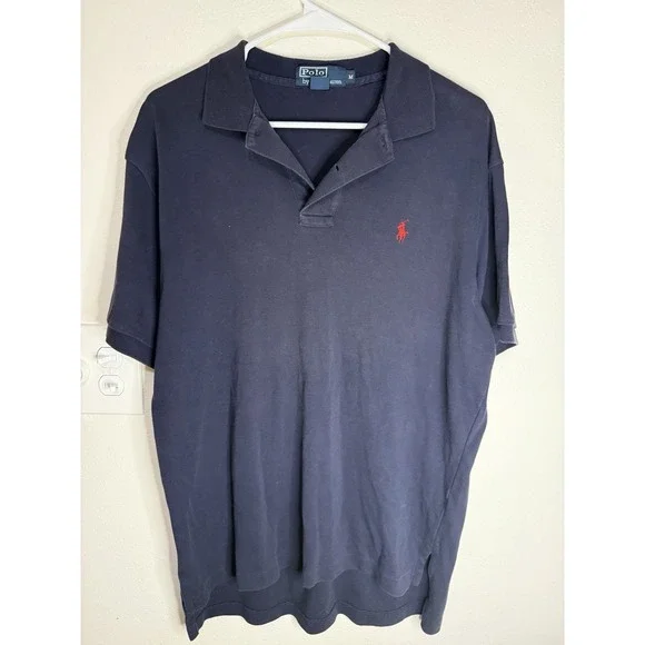 Polo Ralph Lauren‎ VTG Mens Blue w/ Logo Polo Shirt Sz M Red Logo