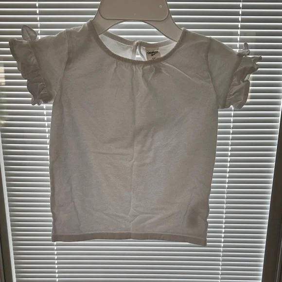OshKosh B'gosh White Ruffle Sleeve‎ Tee
