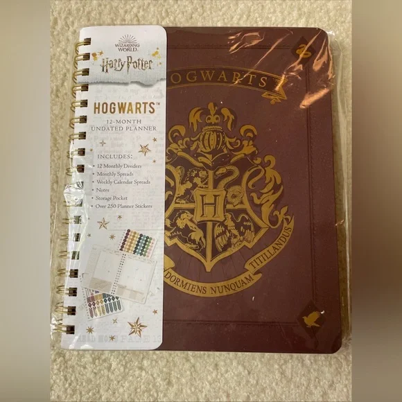 Harry Potter wizarding world 12 month undated planner Hogwarts houses new