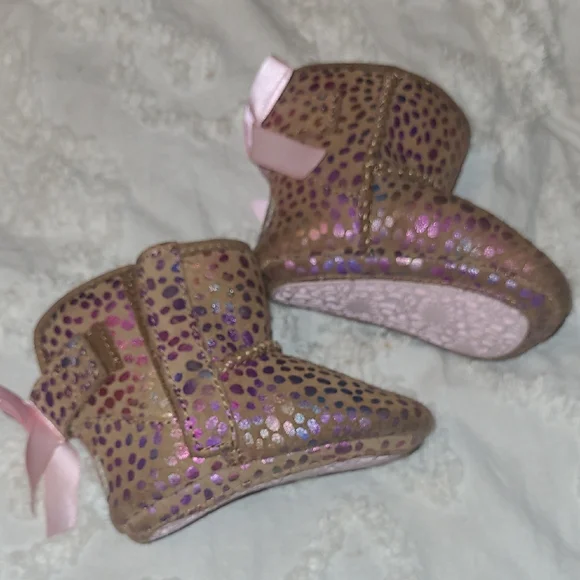 UGG Baby Boots with Pink and Purple Dots