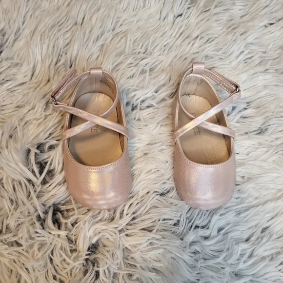 The Children's Place Pearlescent Pastel Baby Pink Ballet Flats Slipper Shoes