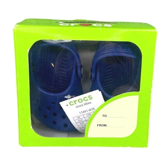Crocs Classic Littles Clogs Toddler‎ Size C2/C3 Cerulean Blue New Boxed