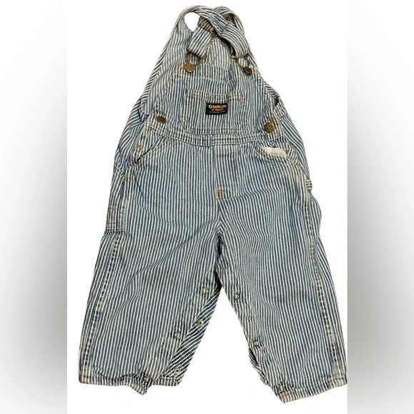 OshKosh B’gosh Toddler Railroad‎ Stripe Overalls 24M Cotton Vintage Workwear